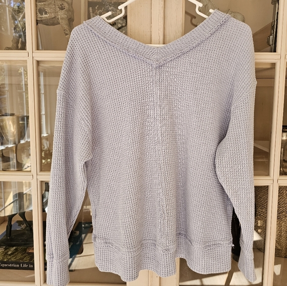 Olive + Oak Waffle Knit Oversized Sweater Top - Picture 5 of 5